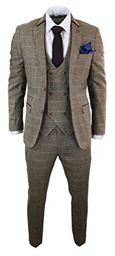 Marc Darcy Herrenanzug 3 Teilig Braun Fischgräte Tweed Design Kariert Tailored Fit Klassisch Marc Darcy Herrenanzug 3 Teilig Braun Fischgräte Tweed Design Kariert Tailored Fit Klassisch von Marc Darcy