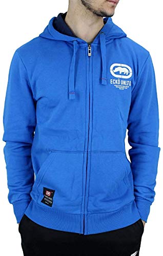 Ecko Herren Designer Langärmlig Durchgehender Reißverschluss Kapuzenpulli, Schwarz, Grau, Blau - Blau, S von Marc Ecko