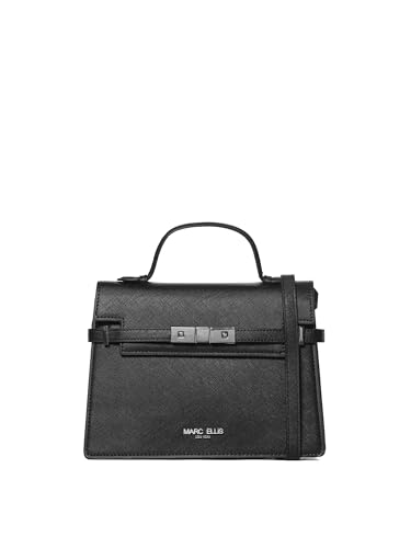 Marc Ellis New York Damen Handtasche Textile Polyurethan 19x11x6,5 cm, Schwarz und Silber, Einheitsgröße von Marc Ellis New York