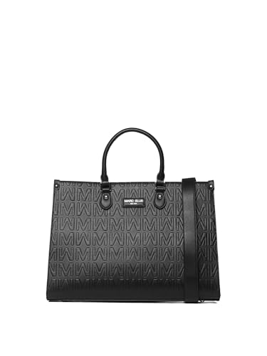 Marc Ellis New York Damen Handtasche Textile Polyurethan 38,5x29x15 cm, Schwarz und Silber, Einheitsgröße von Marc Ellis New York