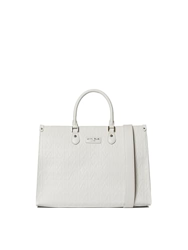 Marc Ellis New York Damen Handtasche Textile Polyurethan 38,5x29x15 cm, Weiß und Silber, Einheitsgröße von Marc Ellis New York