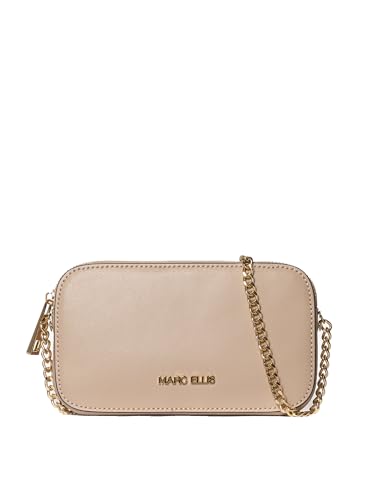 Marc Ellis New York Damen-Handtasche aus echtem Leder, hergestellt in Italien, 19 x 11 x 2 cm, Altrosa und Gold, Einheitsgröße von Marc Ellis New York