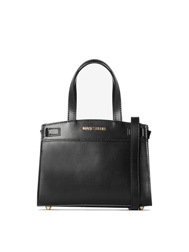 Marc Ellis New York Damen-Handtasche aus echtem Leder, hergestellt in Italien, 21,5 x 17 x 8,5 cm, Schwarz und Gold., Einheitsgröße von Marc Ellis New York