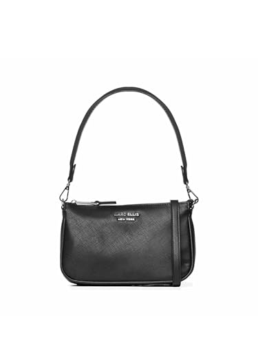 Marc Ellis New York Damen Schultertasche Textile Polyurethan 24x15x11 cm, Schwarz und Silber, Einheitsgröße von Marc Ellis New York