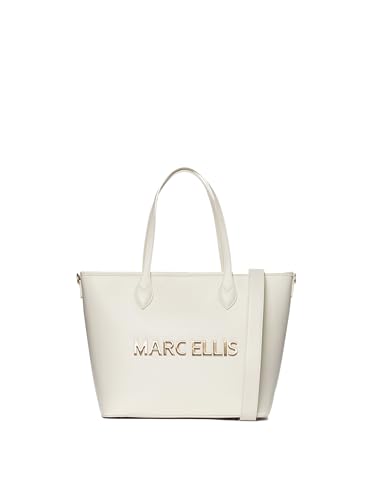 Marc Ellis New York Damen Schultertasche Textile Polyurethan 43x28x15,5 cm, Milch Und Gold, Einheitsgröße von Marc Ellis New York
