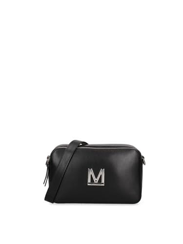 Marc Ellis New York Damen-Schultertasche aus echtem Leder, hergestellt in Italien, 26 x 17 x 9 cm, Schwarz , Einheitsgröße von Marc Ellis New York