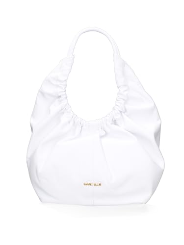 Marc Ellis New York Damen-Schultertasche aus echtem Leder, hergestellt in Italien, 39 x 24 x 15 cm, Weiß und Gold., Einheitsgröße von Marc Ellis New York