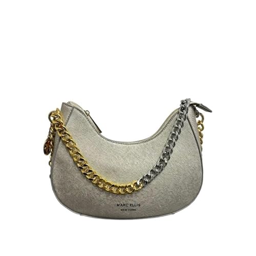 MARC ELLIS Schultertasche für Damen Merylyn Bag aus Kunstleder, Silberfolie von Marc Ellis