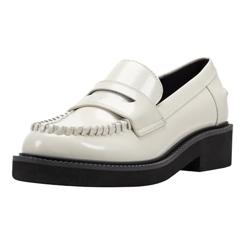 Marc Fisher LTD Damen Dagman Loafer, Cremefarbenes Leder 150, 37.5 EU von Marc Fisher LTD