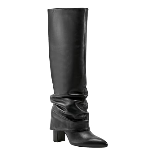 Marc Fisher LTD Damen Lalita Kniehohe Stiefel, Schwarzes Leder 001, 37 EU von Marc Fisher LTD