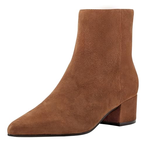 Marc Fisher LTD Damen Leonna Stiefelette, Medium Brown Suede 210, 36 EU von Marc Fisher LTD