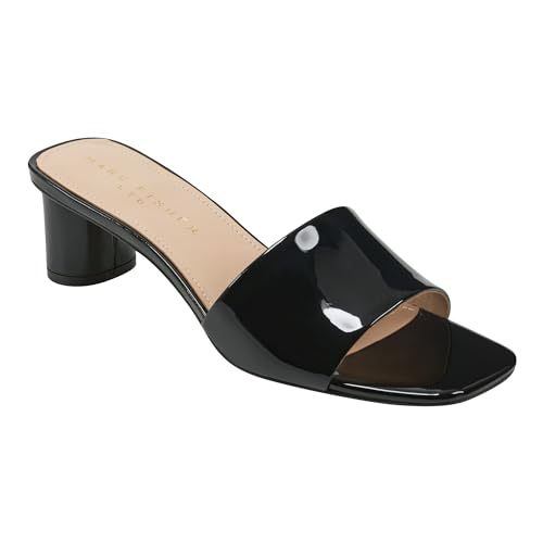 Marc Fisher LTD Damen Nemmie Sandale mit Absatz, Schwarzes Lackleder 001, 39 EU von Marc Fisher LTD