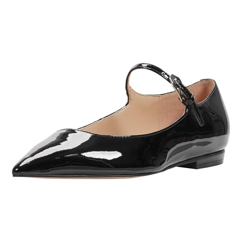 Marc Fisher LTD Damen Trella Mary Jane Flat, Schwarzes Lackleder 001, 40 EU von Marc Fisher LTD