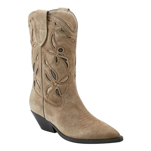 Marc Fisher LTD Damen Trista Westernstiefel, Medium Natural Suede 101, 37 EU von Marc Fisher LTD