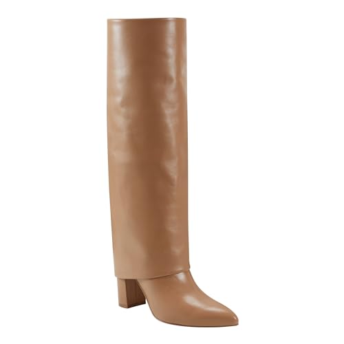 Marc Fisher LTD Leina Kniehohe Stiefel für Damen, Medium Natural Leather 101, 38.5 EU von Marc Fisher LTD