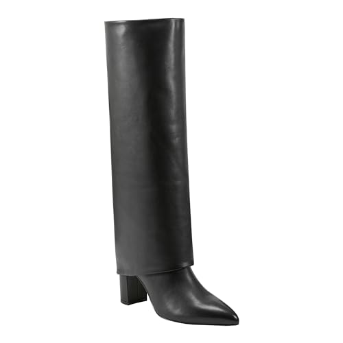 Marc Fisher LTD Leina Kniehohe Stiefel für Damen, Schwarzes Leder 001, 40 EU von Marc Fisher LTD