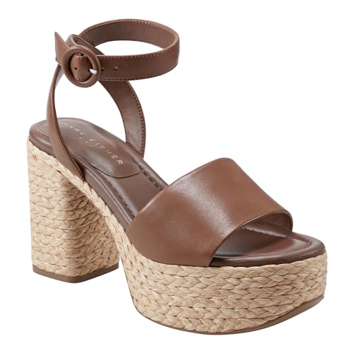 Marc Fisher LTD Palyca Damen-Sandalen mit Absatz, Medium Natural Leather 101, 43 EU von Marc Fisher LTD