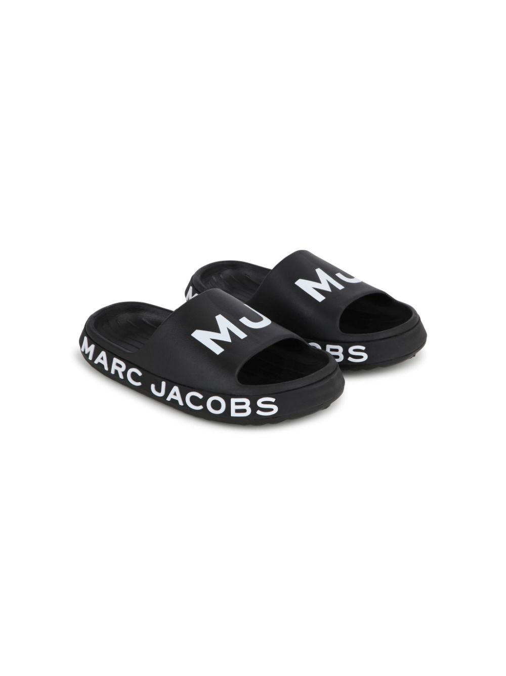 Marc Jacobs Kids Aqua Pantoletten mit Logo-Print - Schwarz von Marc Jacobs Kids