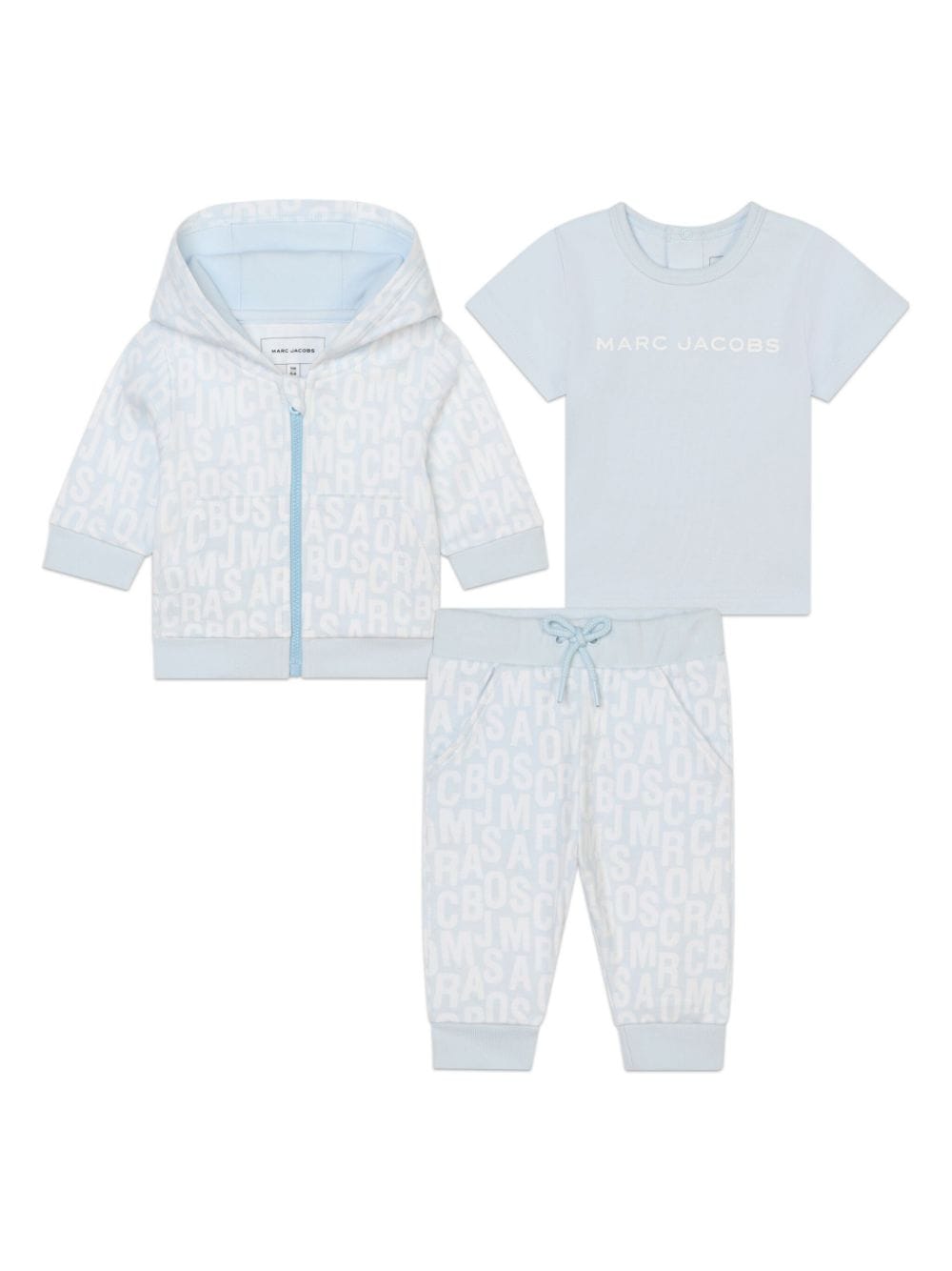 Marc Jacobs Kids Dreiteiliges Jersey-Set mit Logo-Muster - Blau von Marc Jacobs Kids