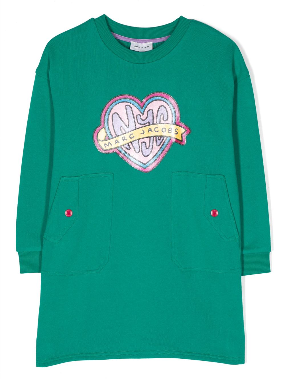 Marc Jacobs Kids Sweatshirtkleid mit Logo-Print - Grün von Marc Jacobs Kids