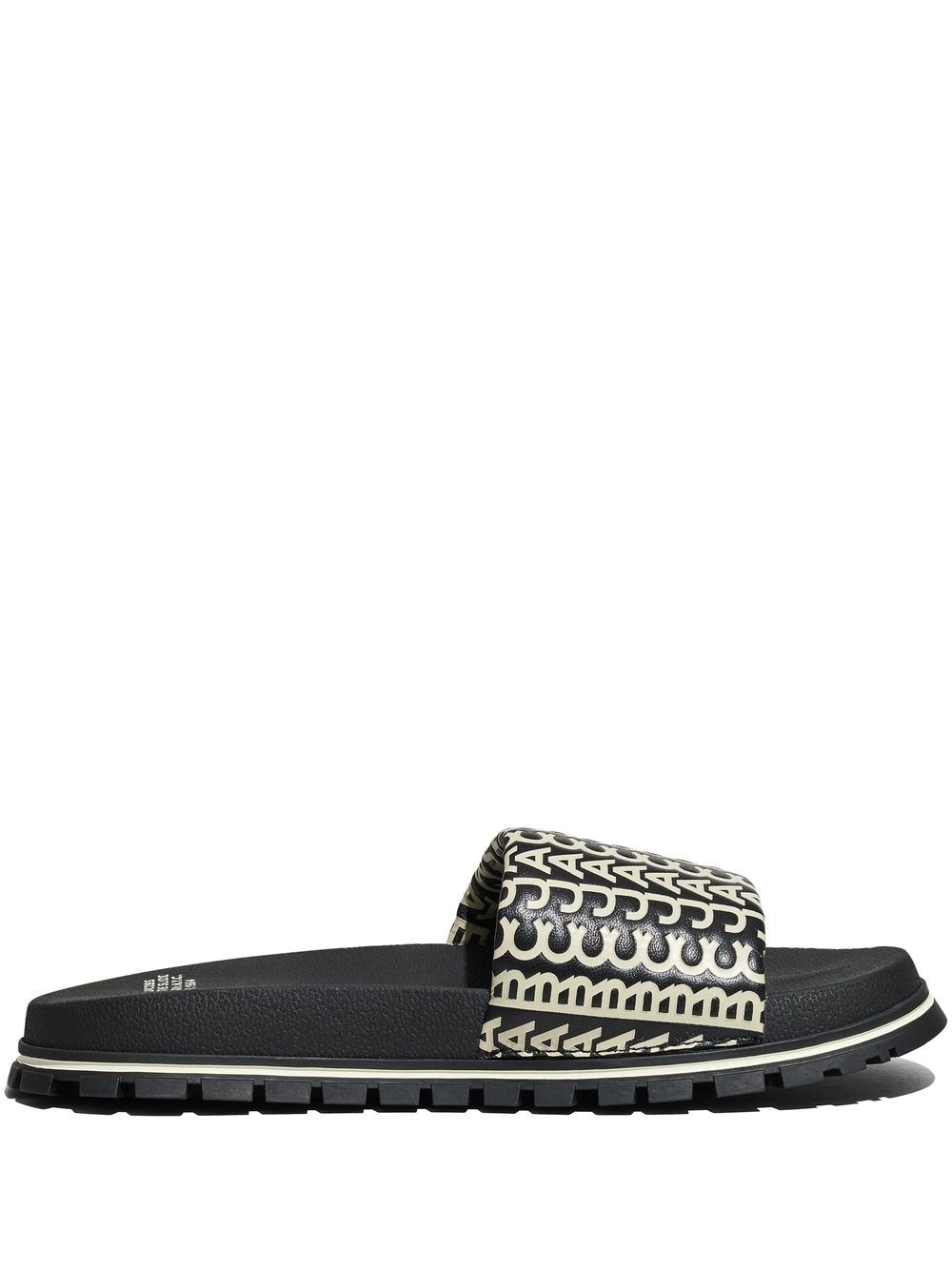 Marc Jacobs The Slide Monogram Pantoletten - Schwarz von Marc Jacobs