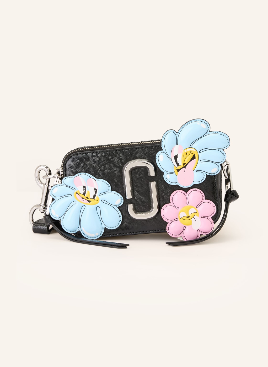 Marc Jacobs Saffiano-Umhängetasche The Snapshot Flower Patches schwarz von Marc Jacobs