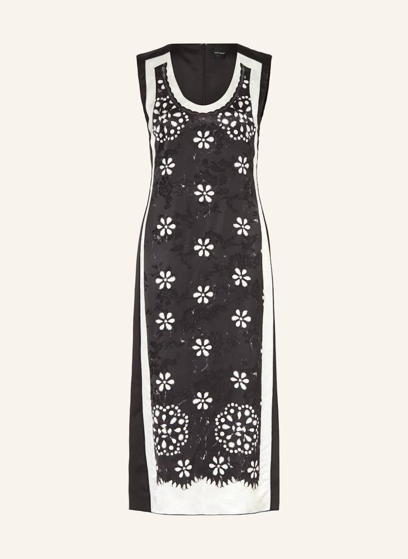 Marc Jacobs Satinkleid Trompe Loeil Eyelet schwarz von Marc Jacobs