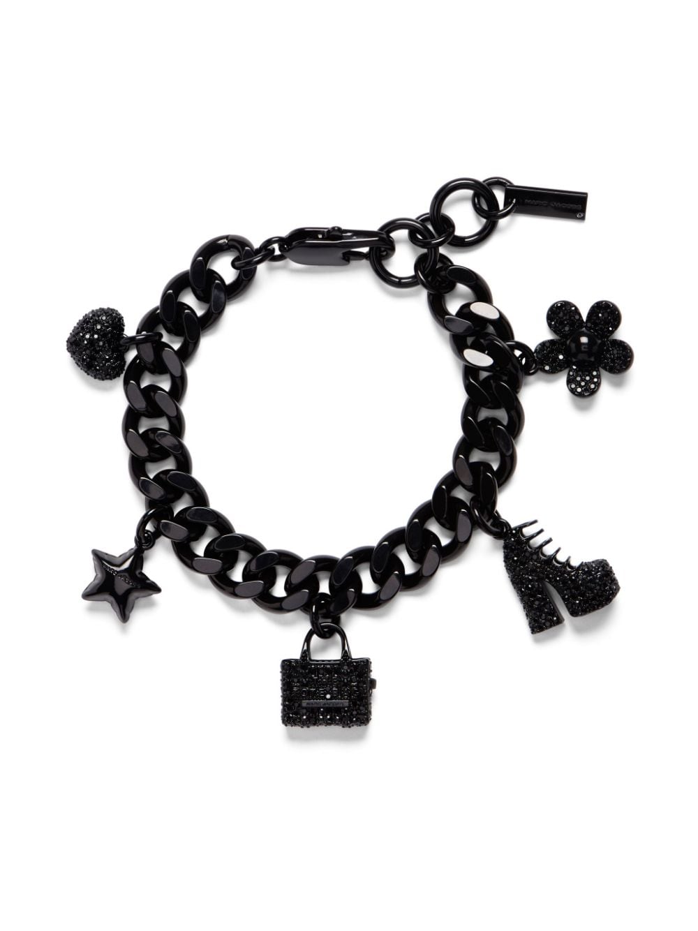 Marc Jacobs The Mini Icon Armband mit Pavé-Anhänger - Schwarz von Marc Jacobs