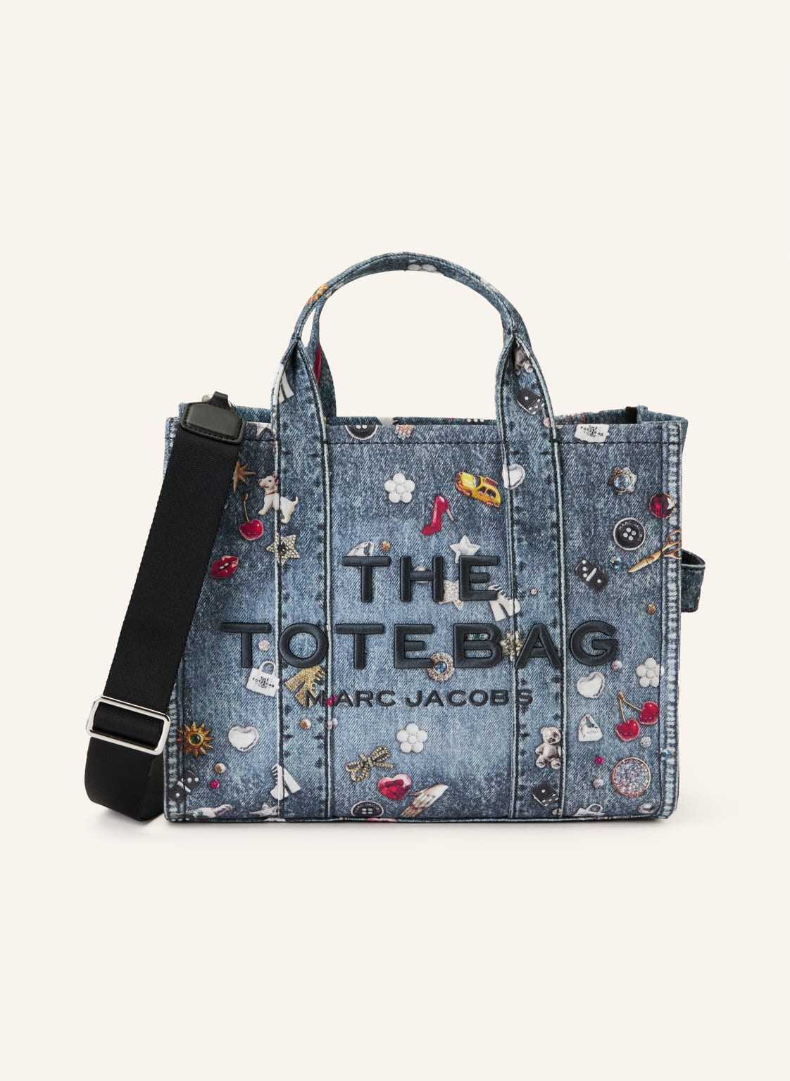 Marc Jacobs Umhängetasche The Trompe L'oeil Trinket Canvas Medium Tote Bag blau von Marc Jacobs