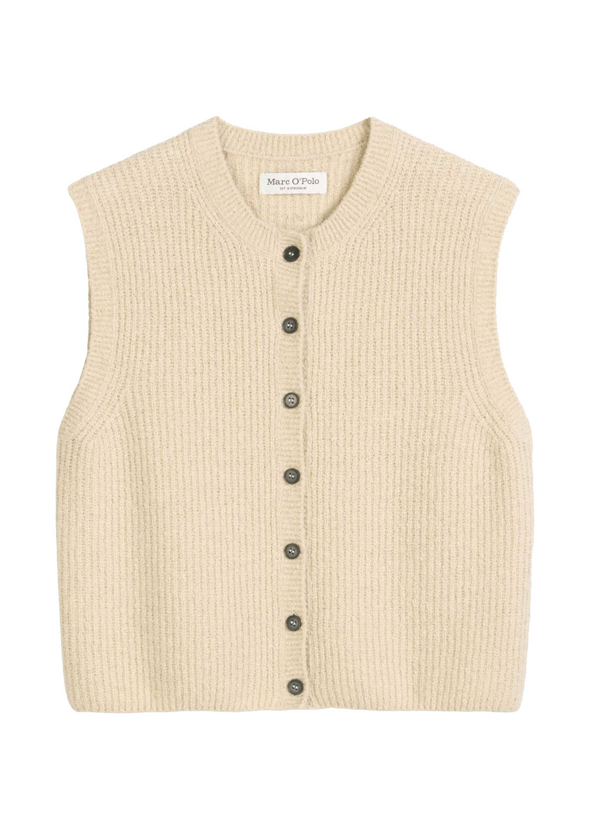 Marc OPolo Casual - Ärmellose Strickweste regular aus Bouclé-Garn beige - Gr. - L von Marc O'Polo Casual