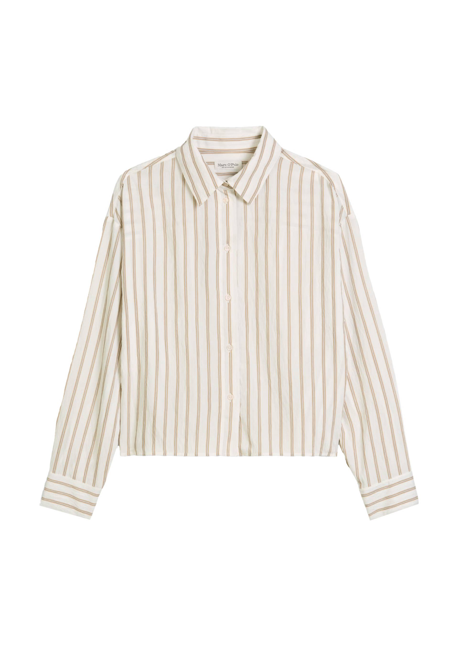 Marc OPolo Casual - Crinkle-Streifenbluse beige - Gr. - 36 von Marc O'Polo Casual