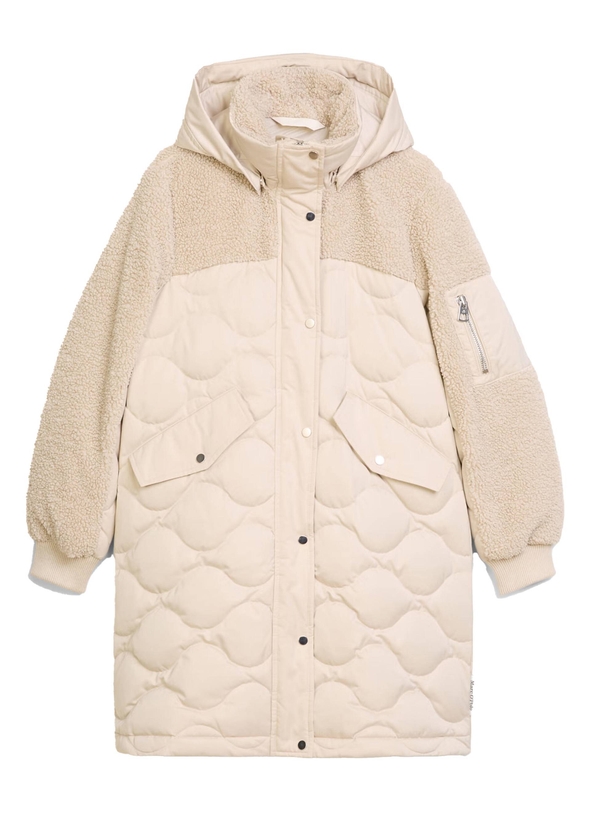 Marc OPolo Casual - Daunenparka mit Teddyplüsch-Details beige - Gr. - 34 von Marc O'Polo Casual