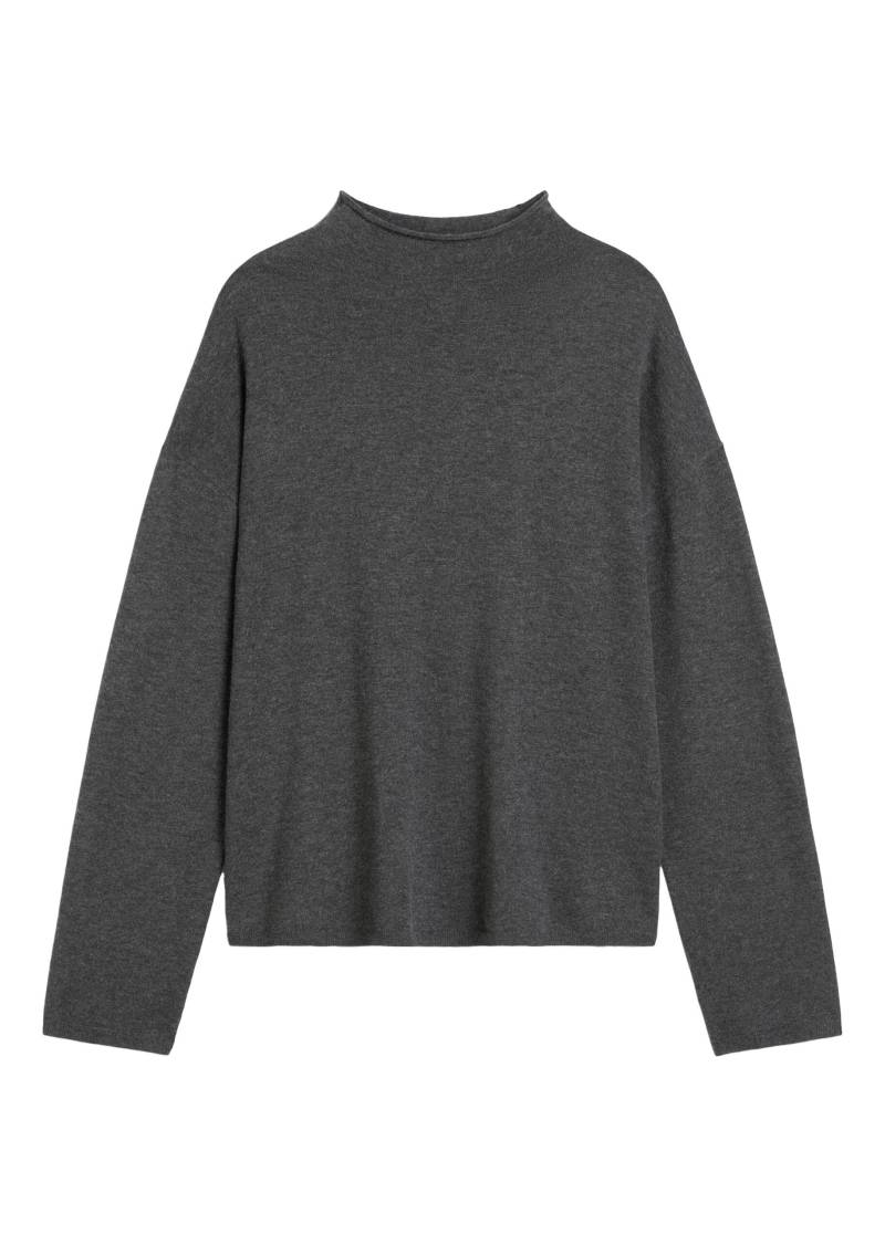 Marc OPolo Casual - Feinstrick-Pullover oversized aus softem Schurwolle-Mix grau - Gr. - L von Marc O'Polo Casual