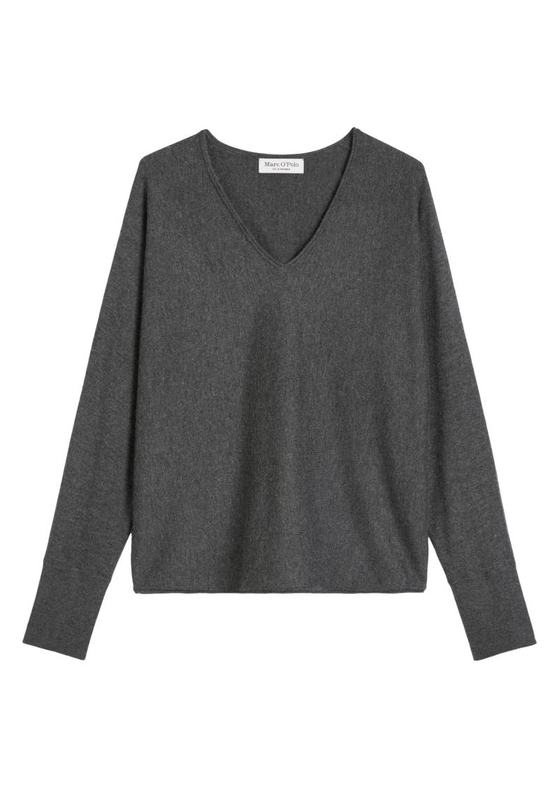 Marc OPolo Casual - Feinstrick-Pullover oversized aus weichem Schurwolle-Viskose-Mix grau - Gr. - S von Marc O'Polo Casual
