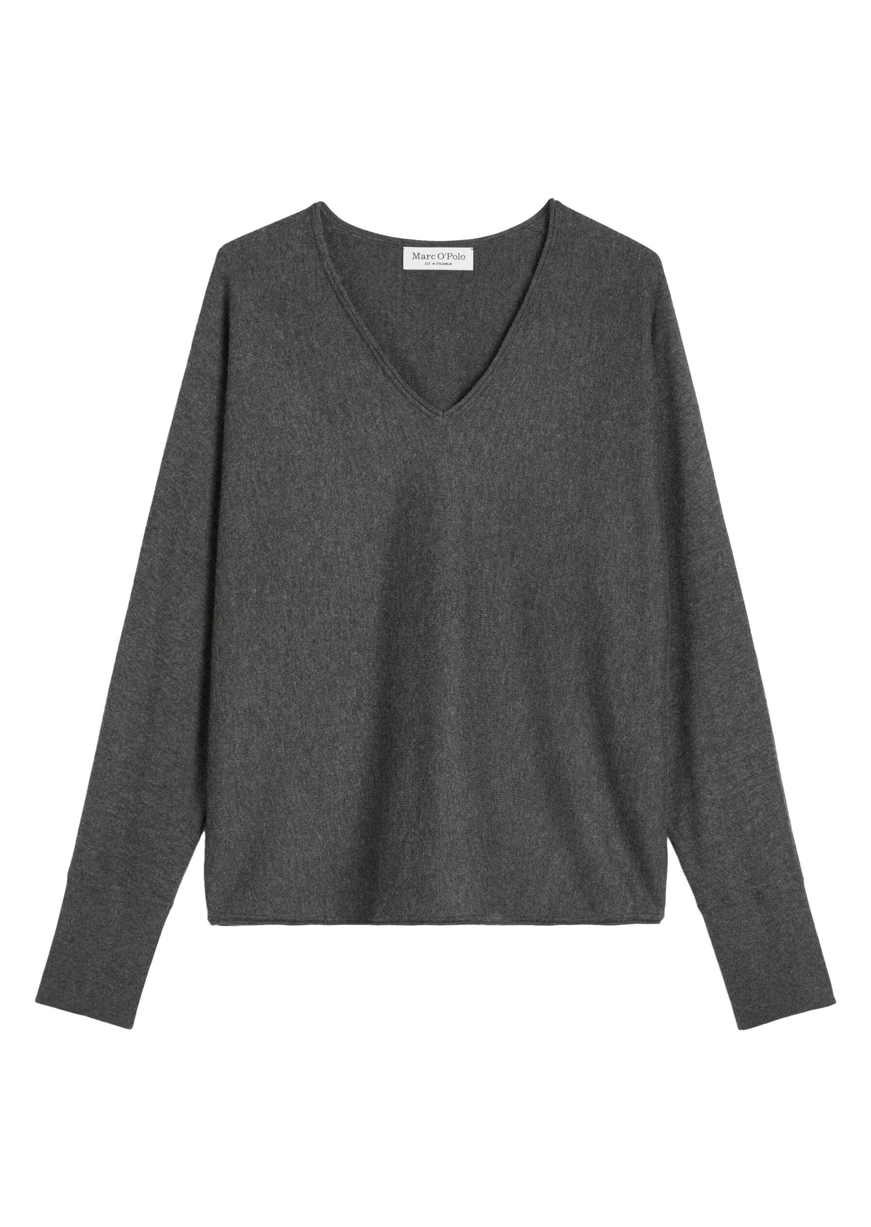 Marc OPolo Casual - Feinstrick-Pullover oversized aus weichem Schurwolle-Viskose-Mix grau - Gr. - XS von Marc O'Polo Casual