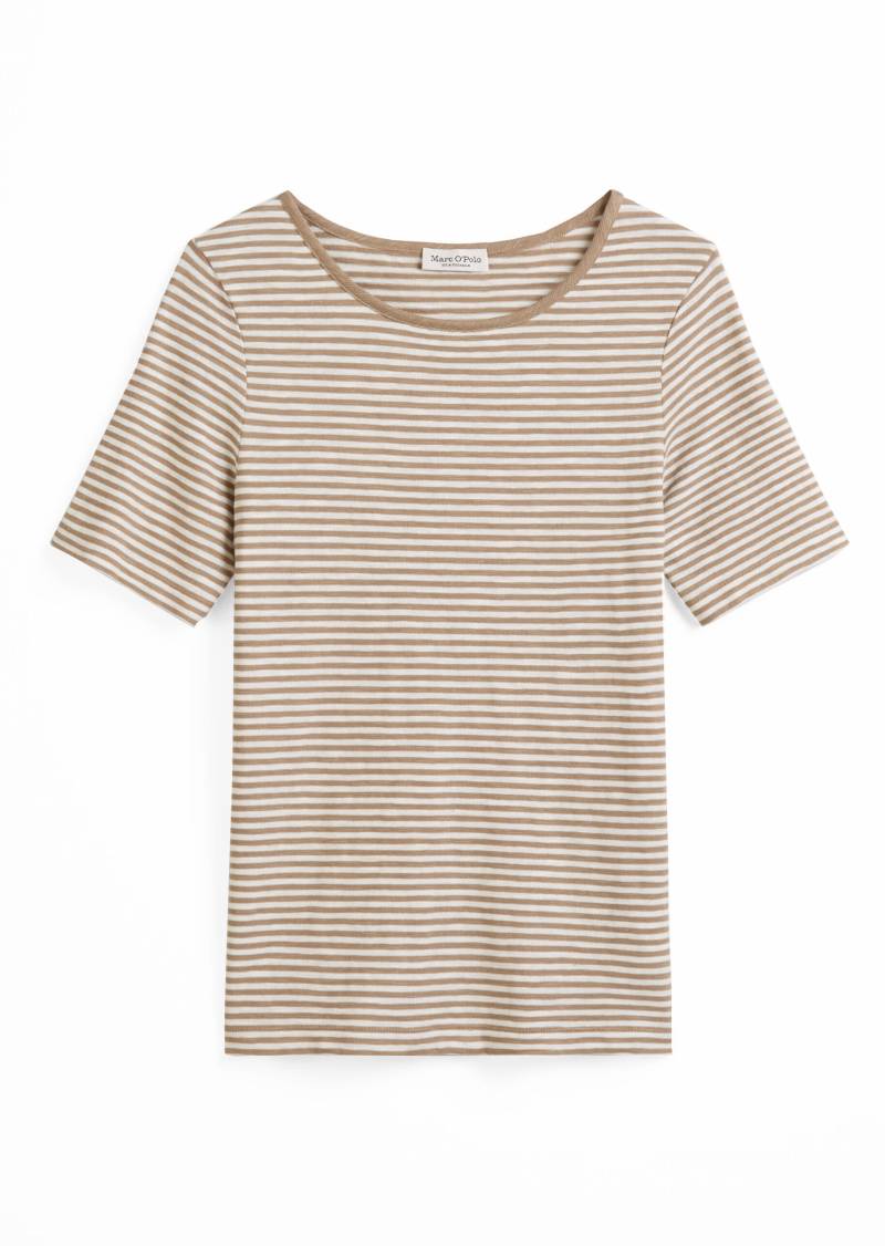 Marc OPolo Casual - Gestreiftes T-Shirt regular braun/weiß - Gr. - XL von Marc O'Polo Casual