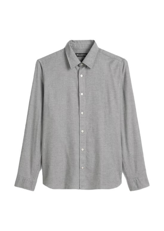 Marc OPolo Casual - Hemd aus Bio-Baumwoll-Flanell grau - Gr. - M von Marc O'Polo Casual