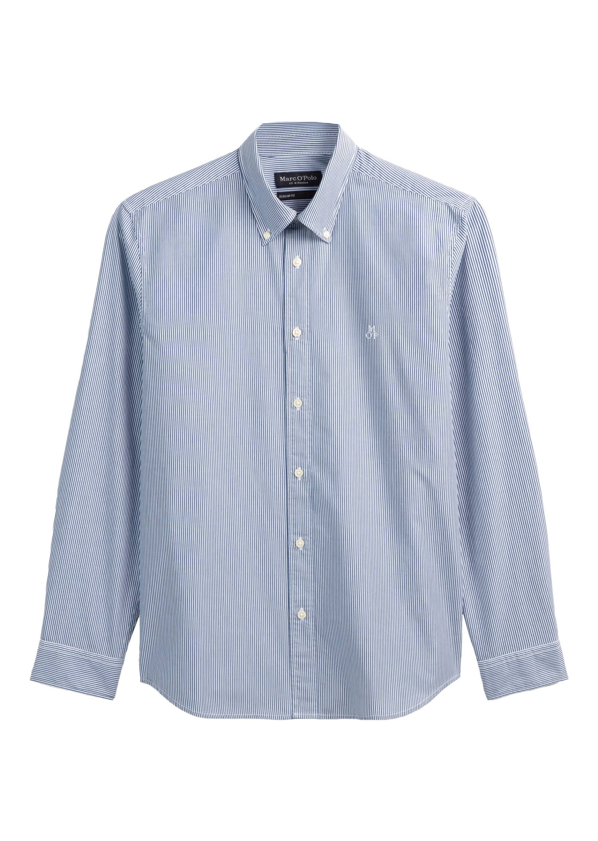 Marc OPolo Casual - Hemd regular aus Bio-Baumwoll-Popeline blau - Gr. - L von Marc O'Polo Casual