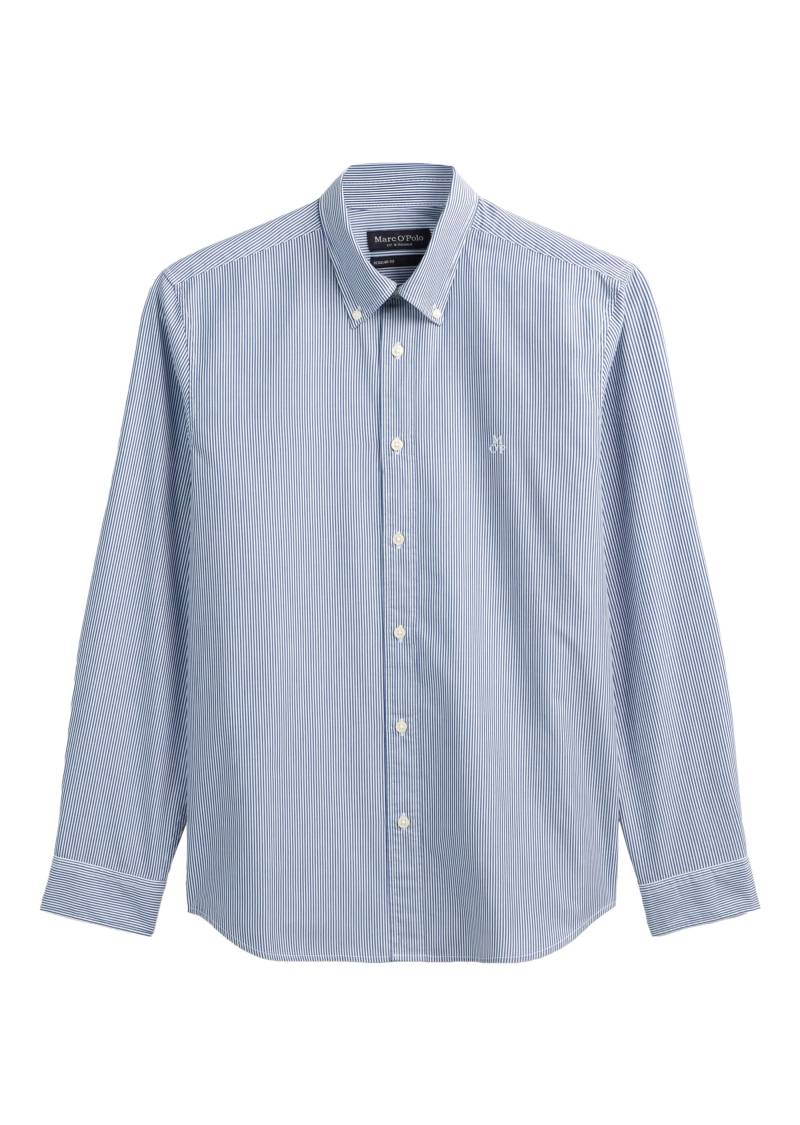 Marc OPolo Casual - Hemd regular aus Bio-Baumwoll-Popeline blau - Gr. - L von Marc O'Polo Casual