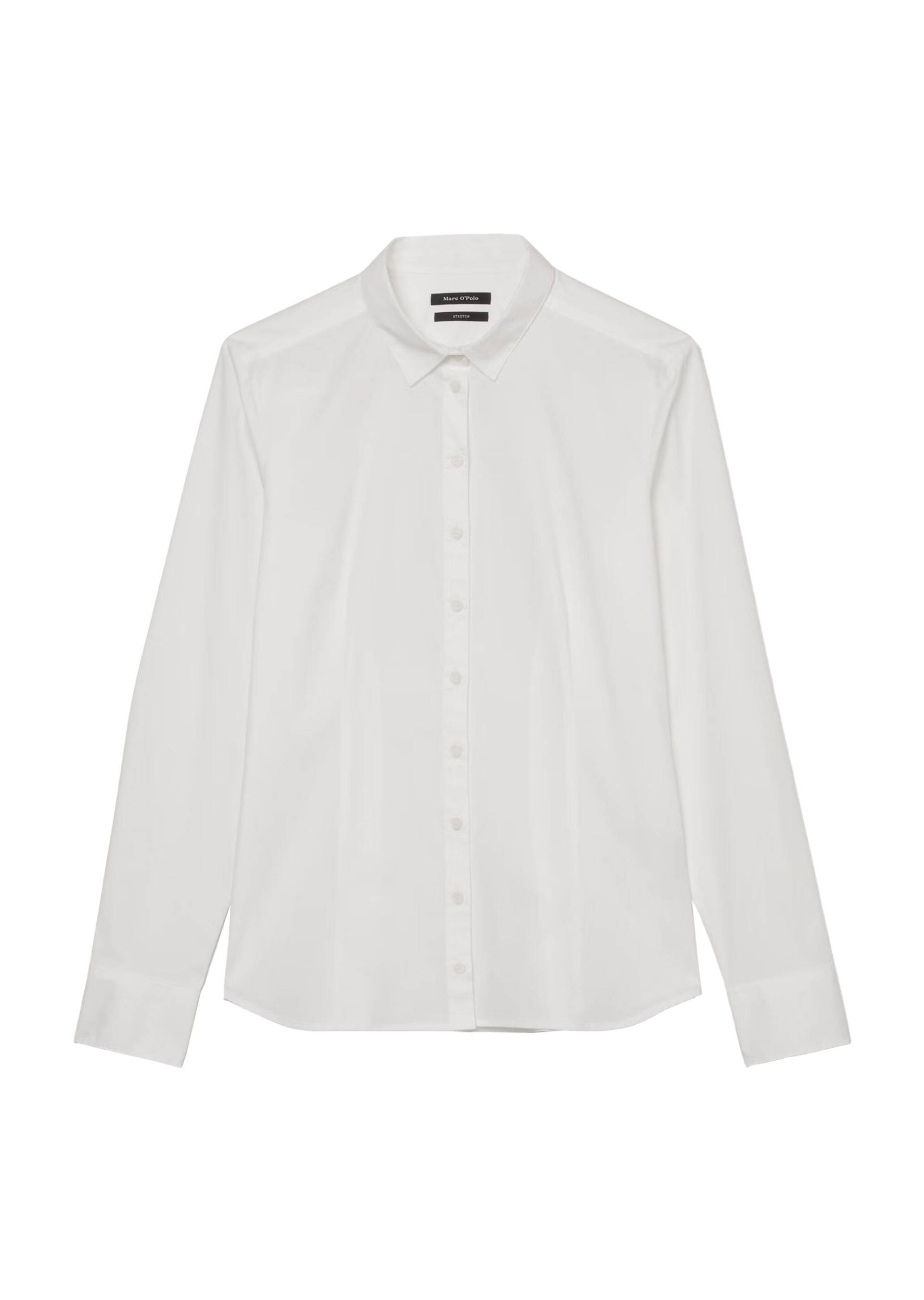 Marc OPolo Casual - Langarm-Bluse in Stretch-Popeline-Qualität weiß - Gr. - 42 von Marc O'Polo Casual