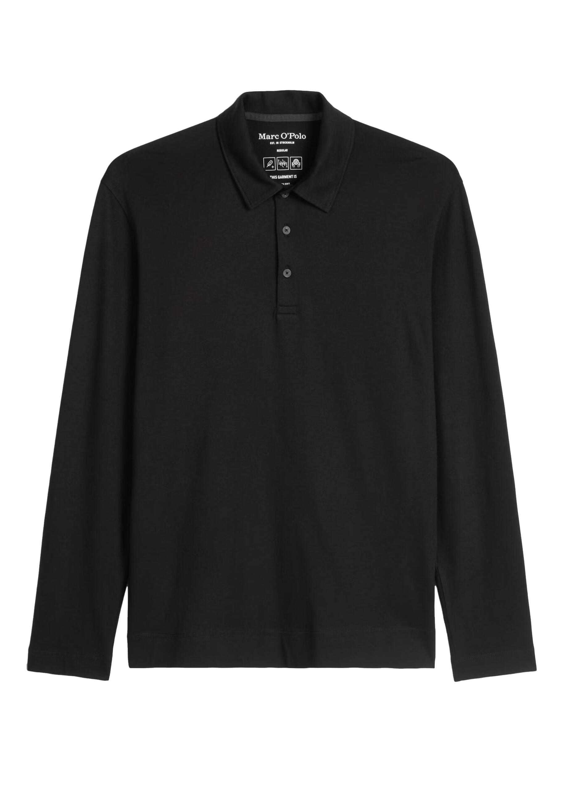 Marc OPolo Casual - Poloshirt aus weichem Woll-Mix schwarz - Gr. - L von Marc O'Polo Casual
