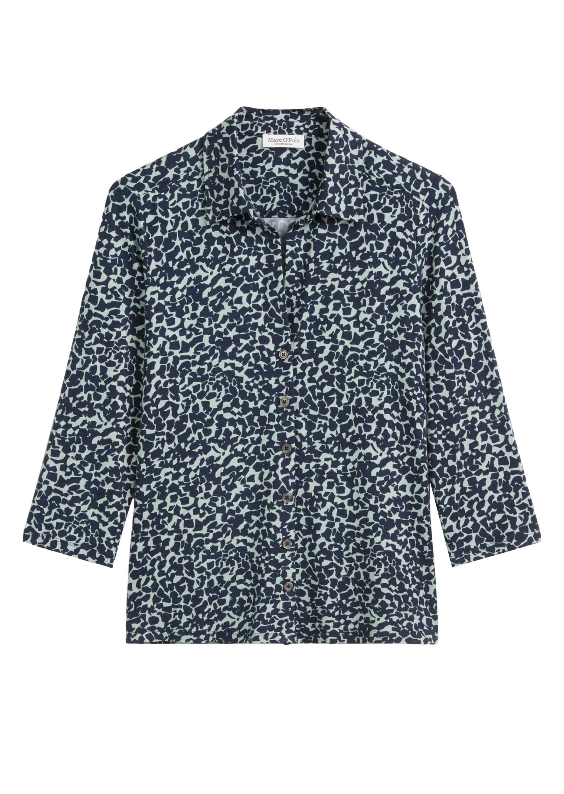 Marc OPolo Casual - Print-Jerseybluse regular aus LENZING™ ECOVERO™ blau/grün - Gr. - L von Marc O'Polo Casual