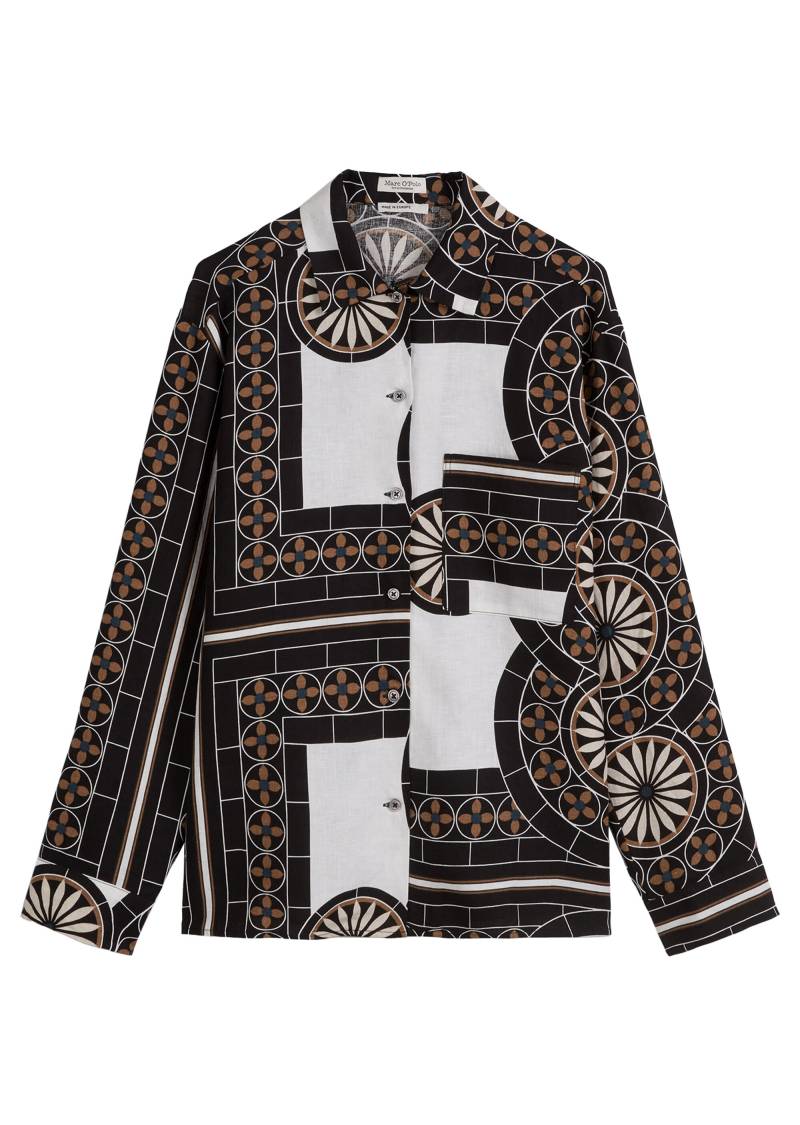 Marc OPolo Casual - Print-Leinenbluse braun/schwarz - Gr. - 42 von Marc O'Polo Casual