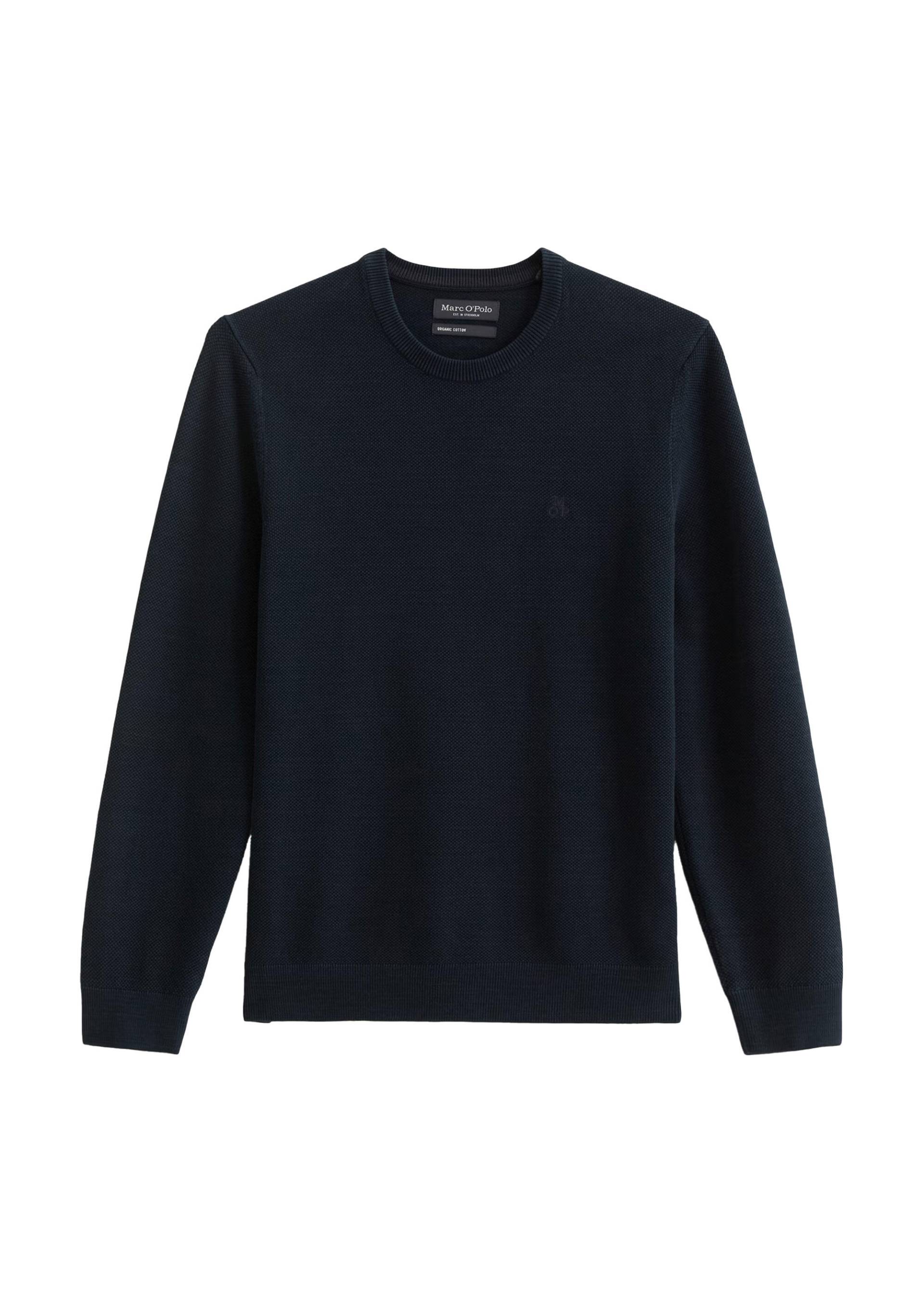 Marc OPolo Casual - Pullover aus Bio-Baumwoll-Piqué blau - Gr. - L von Marc O'Polo Casual