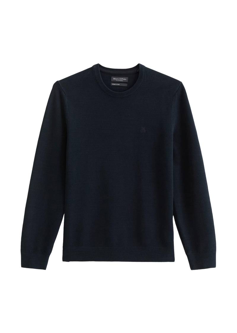 Marc OPolo Casual - Pullover aus Bio-Baumwoll-Piqué blau - Gr. - L von Marc O'Polo Casual