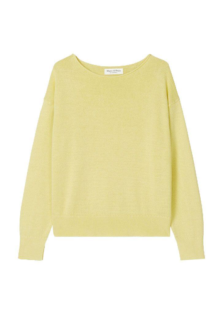 Marc OPolo Casual - Pullover aus Bio-Baumwolle-Leinen-Mix gelb - Gr. - XS von Marc O'Polo Casual