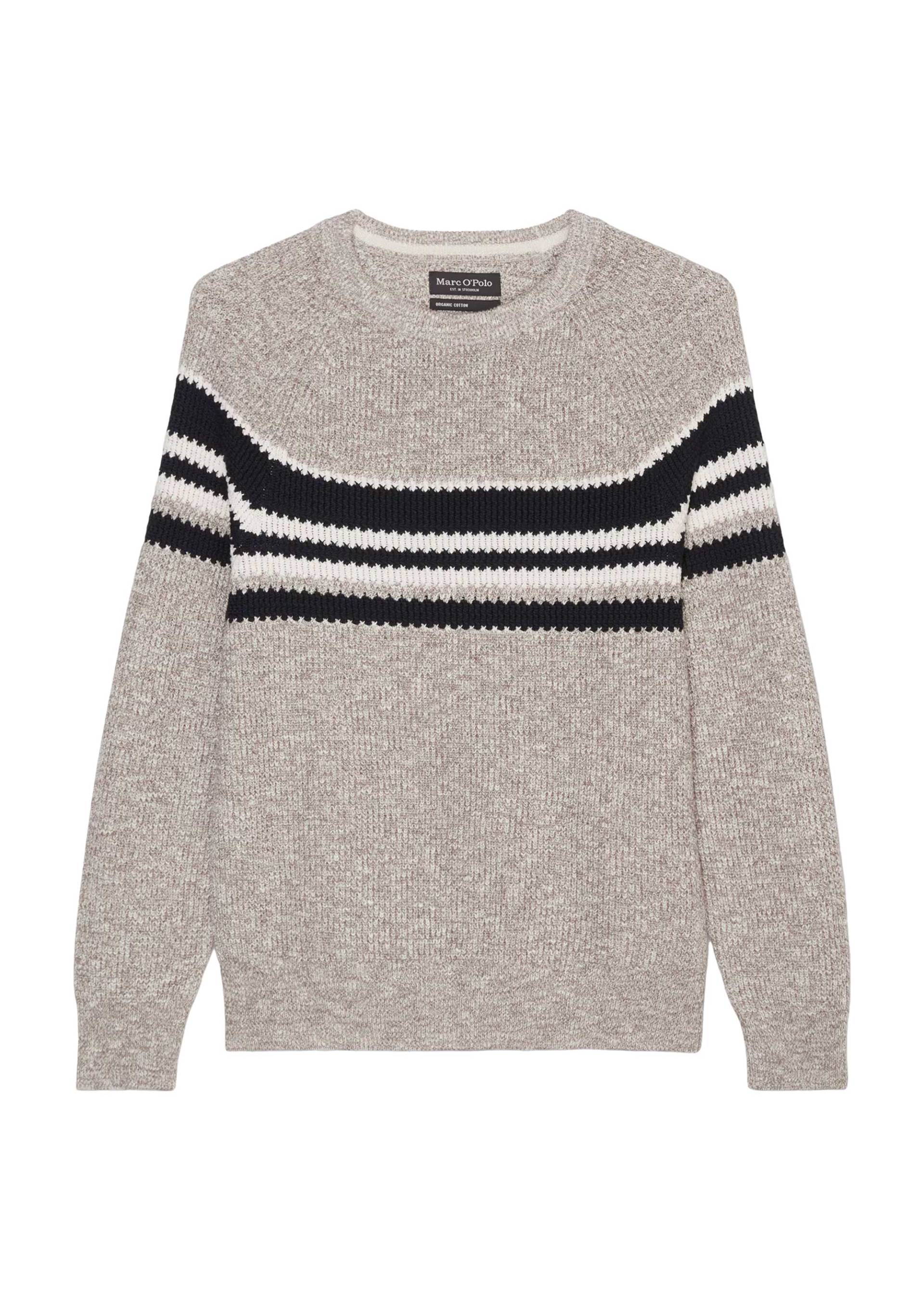 Marc OPolo Casual - Pullover aus Mouliné Baumwollgarn beige - Gr. - M von Marc O'Polo Casual