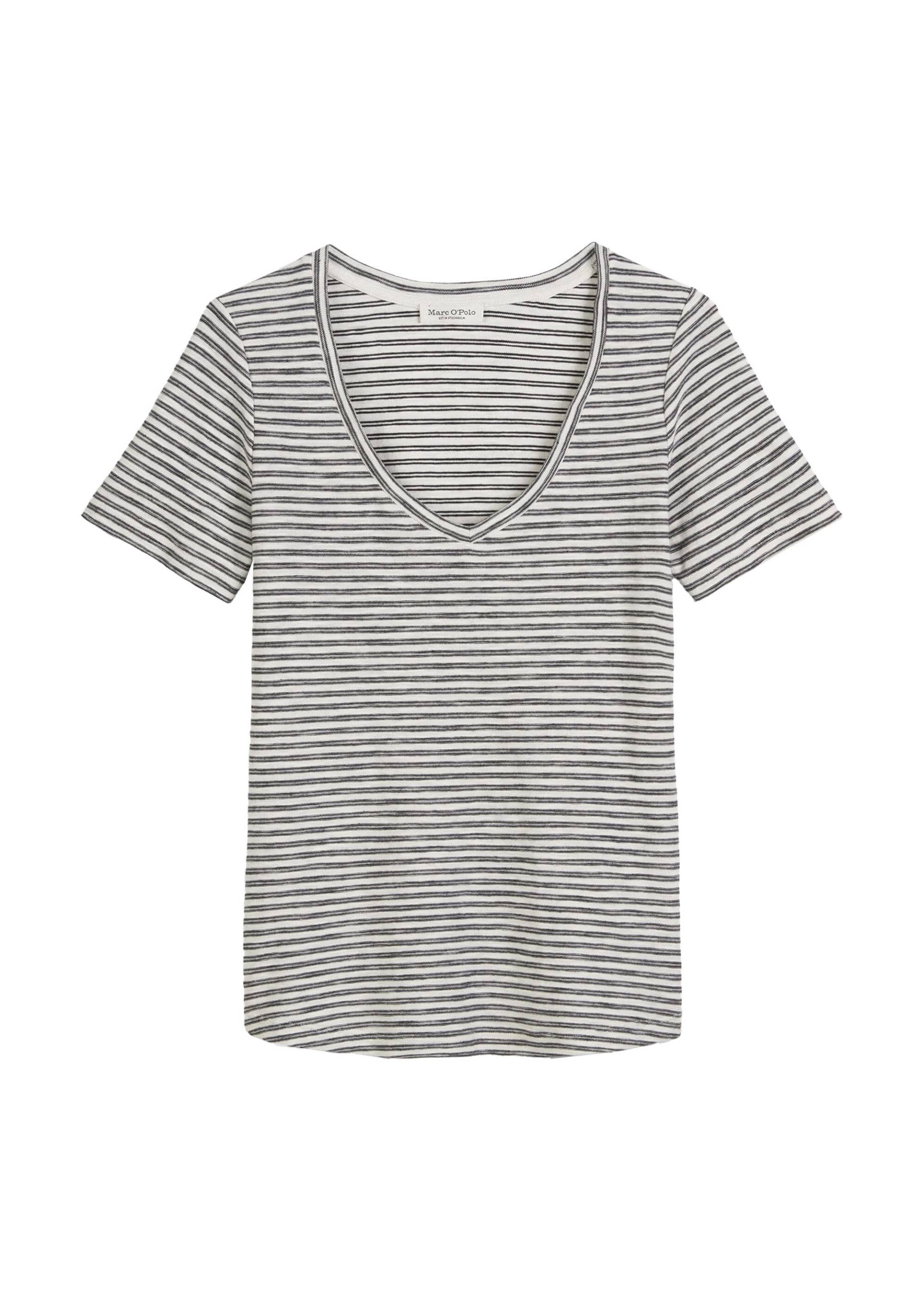 Marc OPolo Casual - Ringel-T-Shirt regular schwarz/weiß - Gr. - XS von Marc O'Polo Casual