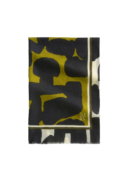 Marc OPolo Casual - Schaltuch aus reiner Wolle grün/schwarz von Marc O'Polo Casual