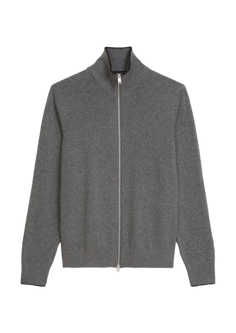 Marc OPolo Casual - Strickjacke mit Reißverschluss und Stehkragen grau - Gr. - L von Marc O'Polo Casual